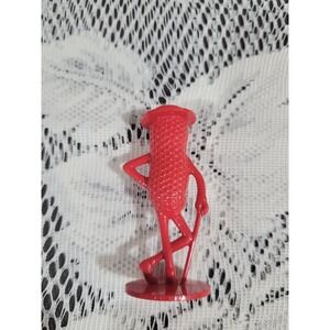 Vintage Planters Mr. Peanut Plastic Toothpick Holder - 2.75" Tall Red